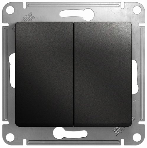 Переключатель без рамки Systeme Electric Glossa 2-кл. проходной антрацит картинка